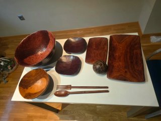 Vajilla de Madera de Caoba de Senegal