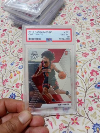 Carta Coby White 2019 Panini Mosaic PSA 10