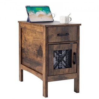 Farmhouse End Mesa, mesita de noche con USB Ports