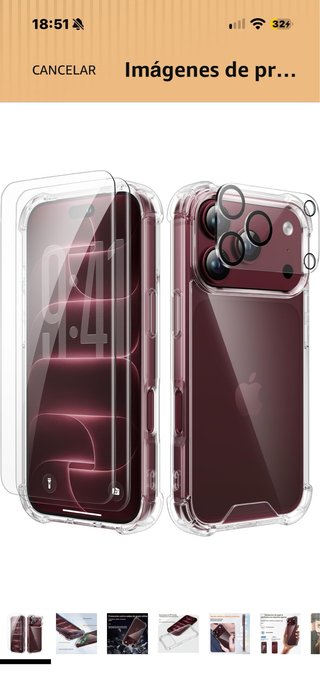 Funda Transparente para iPhone 18 pro max