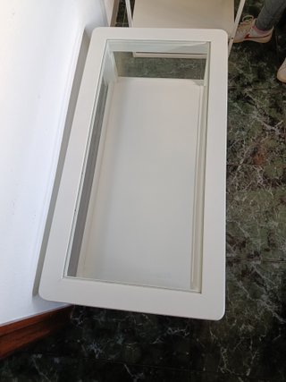 Mesa de centro Liatorp blanca con cristal
