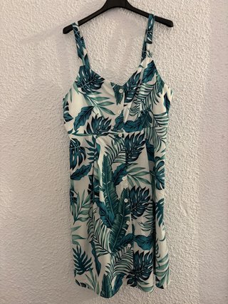 Vestido Verano Estampado Tropical Talla L