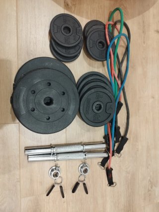 Set de Pesas Ajustables y Bandas Elásticas