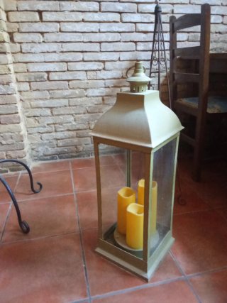 Farol decorativo beige