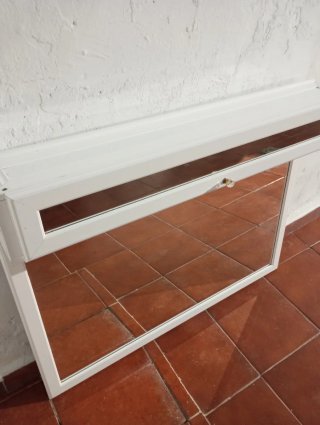 Espejo de Baño con Estante Blanco