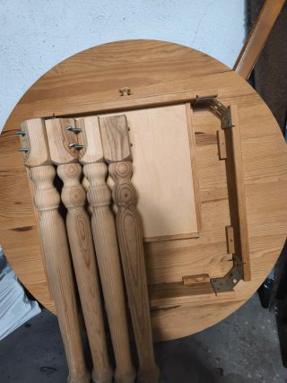 Mesa Redonda de Madera Maciza Desmontable