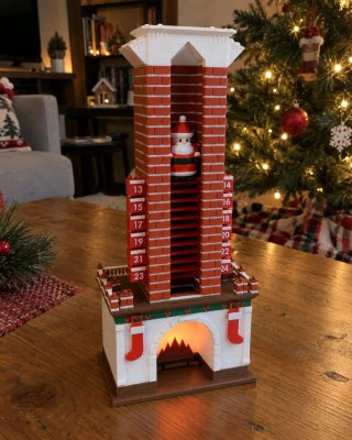 Calendario de Adviento Chimenea con Santa