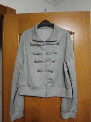 Chaqueta Sudadera Estilo Napoleón Gris