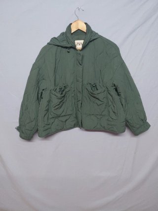 Chaqueta Acolchada Zara Verde Talla XS