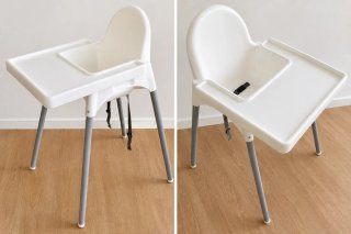 Título: Trona bebé IKEA ANTILOP blanca con bandeja