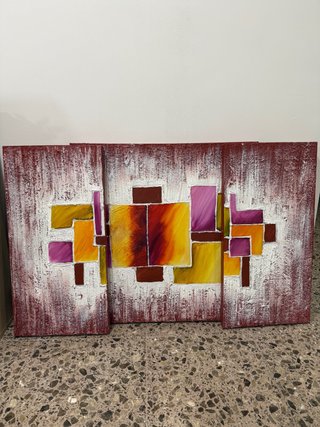 Conjunto de 3 Cuadros Abstractos