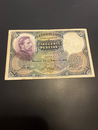 Billete 50 Pesetas 1931 Banco de España