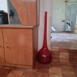 Jarrón de Cristal Rojo