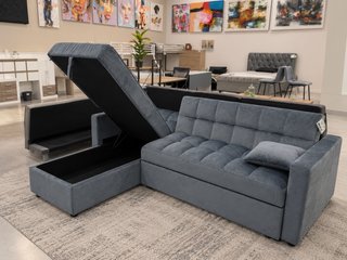 NUEVO!! sofa cama con chaislongue gris!!
