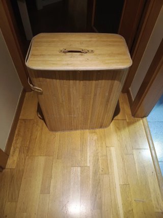 Cubo de Ropa Grande de Bambú
