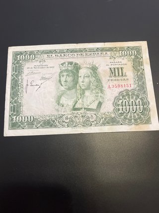 Billete 1000 Pesetas 1937 Reyes Católicos