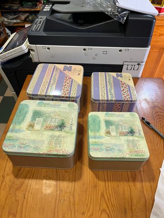 Set de 2 cajas metálicas decorativas con tapa
