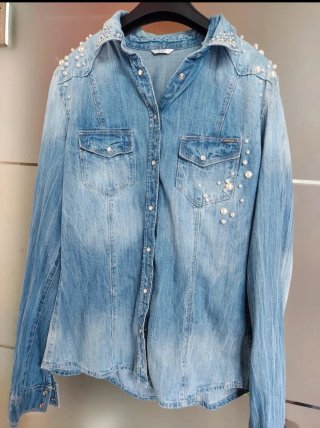 Camisa Vaquera Guess con Perlas