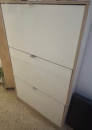 Armario Zapatero Blanco y Madera