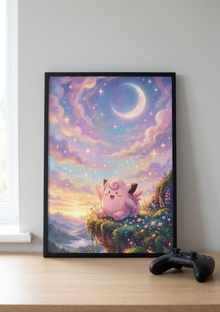 Clefairy Pokémon TCG A3 Poster Kanto Wall Art