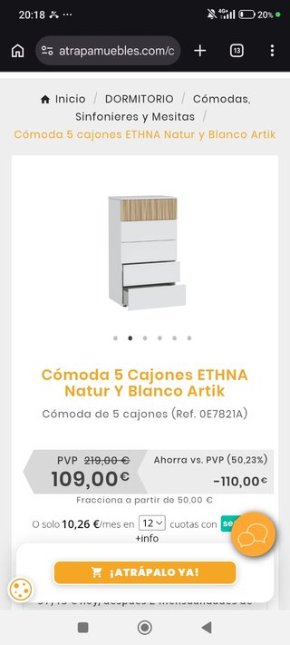 Cómoda 5 Cajones Ethna