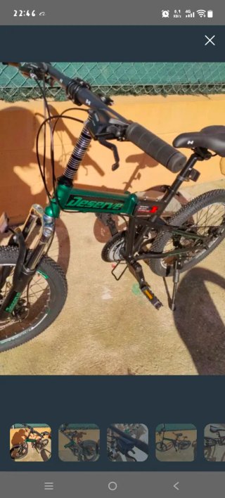 Bicicleta Plegable Deserve Verde y Negra