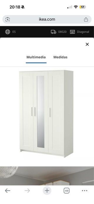 Armario IKEA 3 puertas con espejo