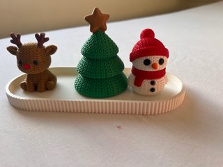 Bandeja Decorativa con Figuras Navideñas 3D