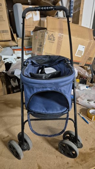 Carrito Perros Pequeños 4 Ruedas Azul Usado