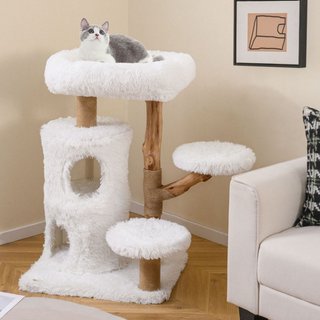 Árbol de gatos moderno interior torre ramas madera