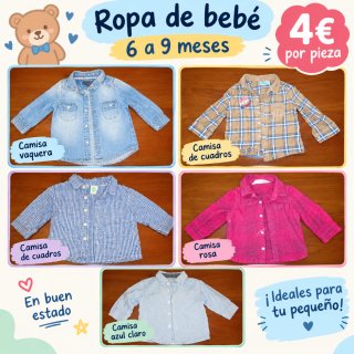 Lote 5 Camisas Bebé 6-9 Meses
