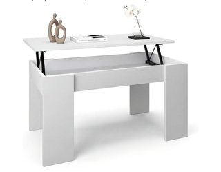 Mesa de centro elevable blanca