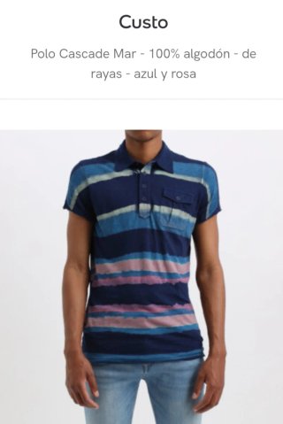 Polo Custo Barcelona Rayas Azul y Rosa A ESTRENAR