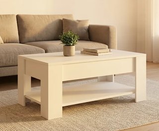 Mesa de centro elevable blanca