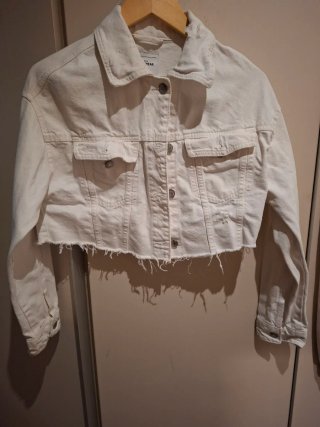 Chaqueta Tejana Blanca Corta