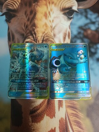 2 Cartas Pokémon Blastoise y Piplup GX