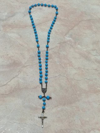 Rosario Vintage con Cuentas Azules