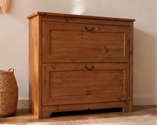 Comoda de madera con dos cajones