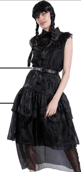Disfraz de Miércoles Addams 160cm