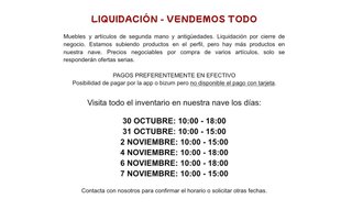 Liquidación de Muebles y Artículos
