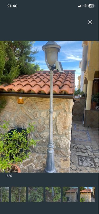 2 Farolas de Jardin, cabeza 60cm . Ya desmontadas