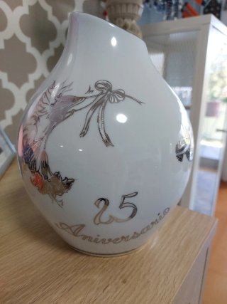 Jarra Vintage em Porcelana, Bodas de Prata,22cm