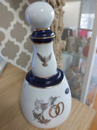 Garrafa Vintage em Porcelana,Bodas de Prata, 22cm