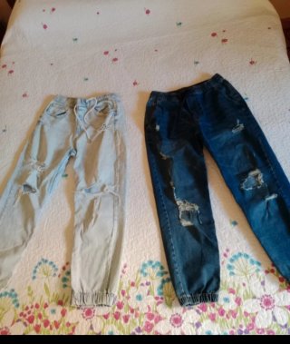 2 Pantalones Vaqueros Hombre rotos y 3 cortos