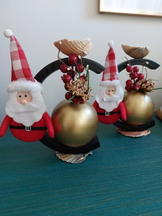 2 Castiçais de Natal Vintage com vela, 24cm
