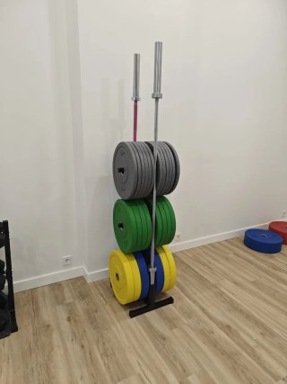 Rack Soporte para Discos y Barras Olímpicas