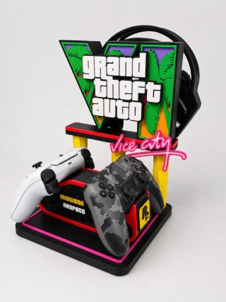 Soporte para 2 Mandos y Auriculares GTA VI