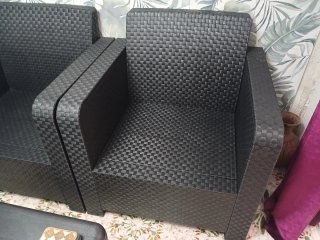 Muebles de jardín de ratán negro