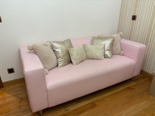 Sofá de Piel Sintética Rosa