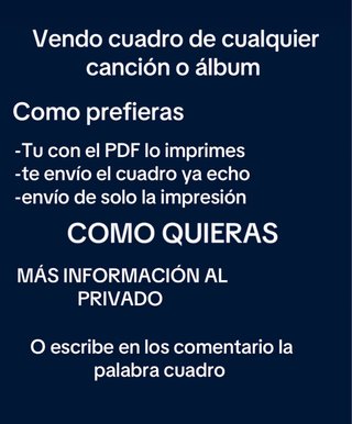 Cuadro Personalizado de Canción o Álbum